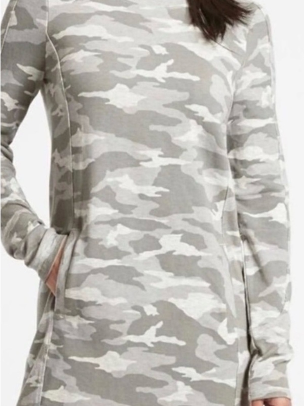 Athleta Balance Printed Dress Size S Heather Grey Camo Lux